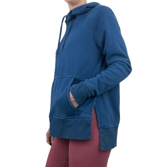 Athleta Blue Fur Lined Hooded Sweatshirt - Picture 2 of 9